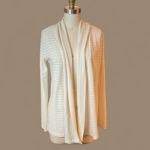 Versatile Cream Ibex Merino Blend Cardigan Sz M